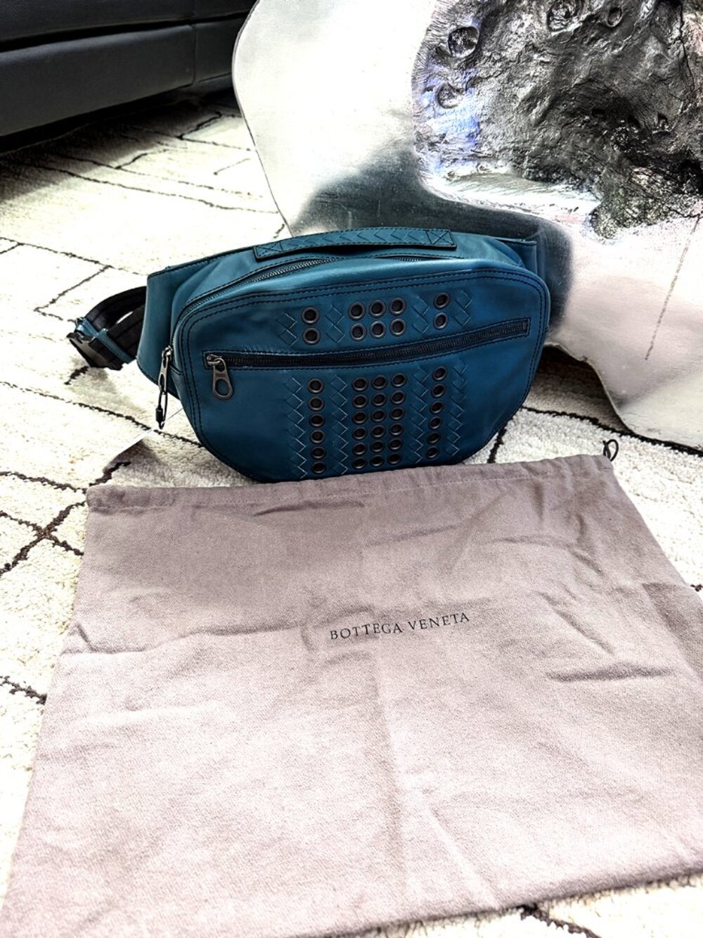 Bottega Veneta Body Bag Blue Leather